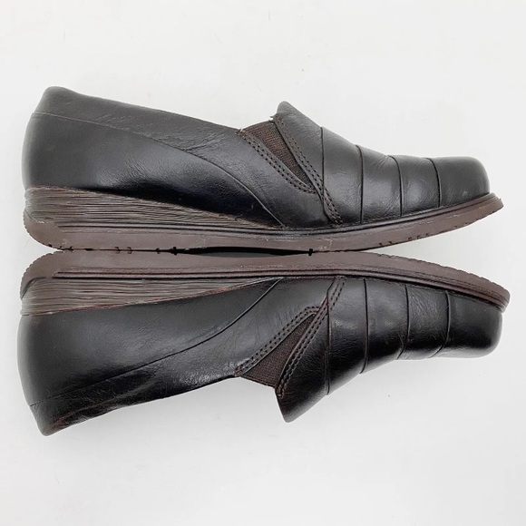 DANSKO Shoes PIA Loafers Leather Dark Brown Slip On Wedge Heel Size 38 - Picture 7 of 12